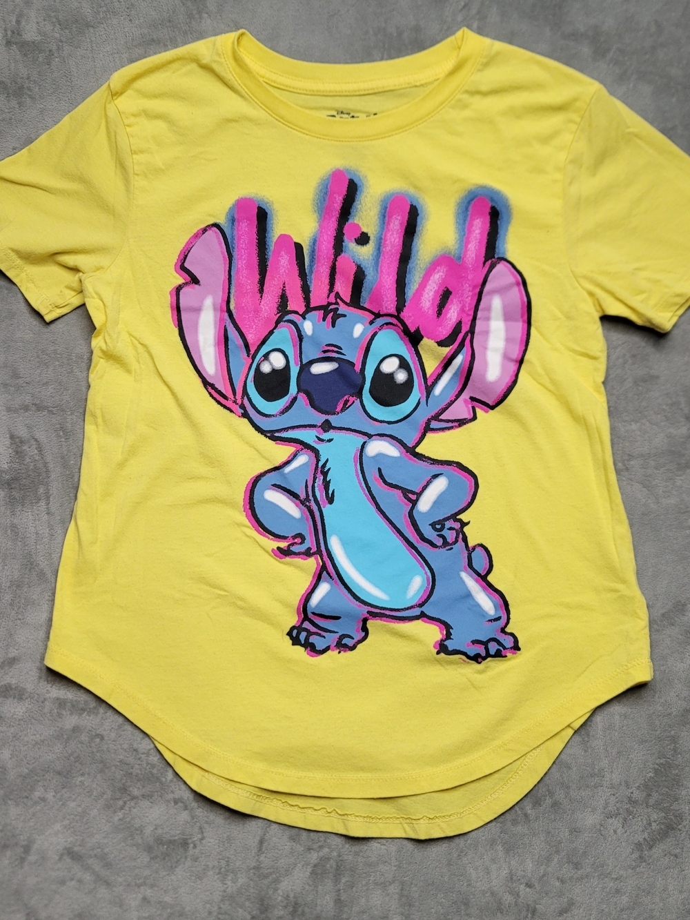 Disney Stitch Graphic Tee Yellow Women's Medium